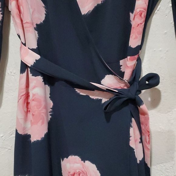 Bar III Floral Print Flounce Wrap Dress Maxi Length Size M - Picture 5 of 13